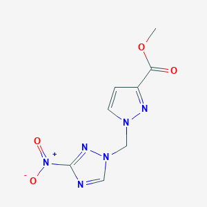 molecular formula C8H8N6O4 B2731521 methyl 1-[(3-nitro-1H-1,2,4-triazol-1-yl)methyl]-1H-pyrazole-3-carboxylate CAS No. 1001499-88-2