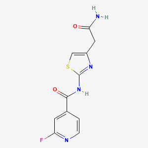 molecular formula C11H9FN4O2S B2731524 N-[4-(carbamoylmethyl)-1,3-thiazol-2-yl]-2-fluoropyridine-4-carboxamide CAS No. 1376327-96-6