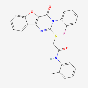 2-[[3-(2-fluorophenyl)-4-oxo-[1]benzofuro[3,2-d]pyrimidin-2-yl]sulfanyl]-N-(2-methylphenyl)acetamide