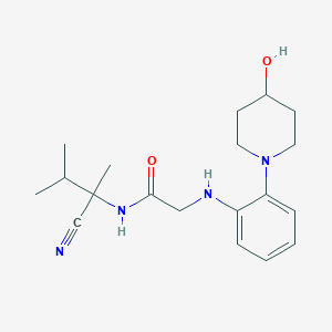 N-(1-cyano-1,2-dimethylpropyl)-2-{[2-(4-hydroxypiperidin-1-yl)phenyl]amino}acetamide