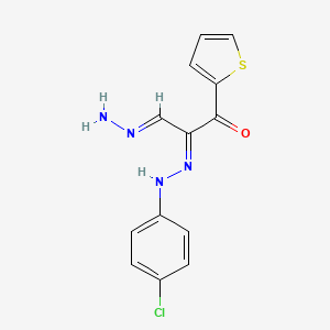 (2E,3E)-2-[2-(4-chlorophenyl)hydrazin-1-ylidene]-3-hydrazinylidene-1-(thiophen-2-yl)propan-1-one
