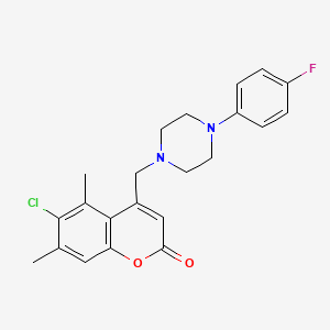 6-Chloro-4-[[4-(4-fluorophenyl)piperazin-1-yl]methyl]-5,7-dimethylchromen-2-one