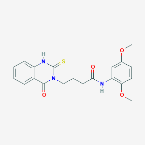 molecular formula C20H21N3O4S B2731559 N-(2,5-dimethoxyphenyl)-4-(4-oxo-2-thioxo-1,2-dihydroquinazolin-3(4H)-yl)butanamide CAS No. 443355-42-8
