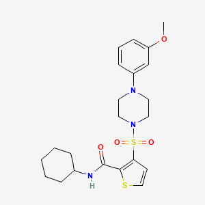 molecular formula C22H29N3O4S2 B2731561 N-cyclohexyl-3-{[4-(3-methoxyphenyl)piperazin-1-yl]sulfonyl}thiophene-2-carboxamide CAS No. 1251632-31-1