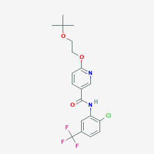 molecular formula C19H20ClF3N2O3 B2731565 6-(2-(tert-butoxy)ethoxy)-N-(2-chloro-5-(trifluoromethyl)phenyl)nicotinamide CAS No. 2034499-95-9