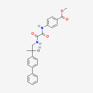 molecular formula C25H24N2O5 B2731576 Methyl 4-(2-((2-([1,1'-biphenyl]-4-yl)-2-hydroxypropyl)amino)-2-oxoacetamido)benzoate CAS No. 1396716-83-8
