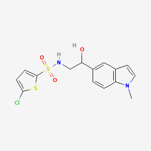 molecular formula C15H15ClN2O3S2 B2731577 5-chloro-N-(2-hydroxy-2-(1-methyl-1H-indol-5-yl)ethyl)thiophene-2-sulfonamide CAS No. 2034595-98-5