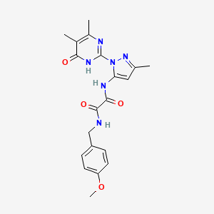 molecular formula C20H22N6O4 B2731578 N1-(1-(4,5-dimethyl-6-oxo-1,6-dihydropyrimidin-2-yl)-3-methyl-1H-pyrazol-5-yl)-N2-(4-methoxybenzyl)oxalamide CAS No. 1014004-45-5