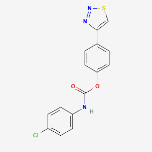 molecular formula C15H10ClN3O2S B2731583 4-(1,2,3-thiadiazol-4-yl)phenyl N-(4-chlorophenyl)carbamate CAS No. 253865-14-4