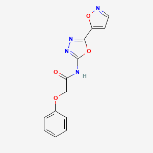 molecular formula C13H10N4O4 B2731596 N-(5-(isoxazol-5-yl)-1,3,4-oxadiazol-2-yl)-2-phenoxyacetamide CAS No. 946362-63-6