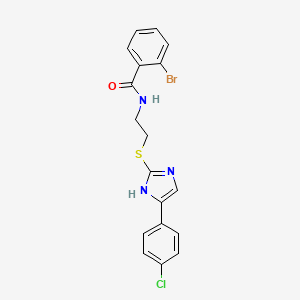 molecular formula C18H15BrClN3OS B2731597 2-bromo-N-(2-((5-(4-chlorophenyl)-1H-imidazol-2-yl)thio)ethyl)benzamide CAS No. 897456-97-2