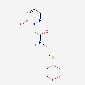 molecular formula C13H19N3O3S B2731600 N-[2-(oxan-4-ylsulfanyl)ethyl]-2-(6-oxo-1,6-dihydropyridazin-1-yl)acetamide CAS No. 1904320-53-1