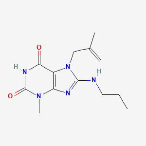 molecular formula C13H19N5O2 B2731601 3-methyl-7-(2-methylallyl)-8-(propylamino)-1H-purine-2,6(3H,7H)-dione CAS No. 442865-15-8