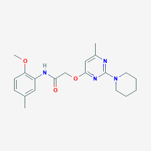 molecular formula C20H26N4O3 B2731603 N-(2-methoxy-5-methylphenyl)-2-{[6-methyl-2-(piperidin-1-yl)pyrimidin-4-yl]oxy}acetamide CAS No. 1226437-32-6
