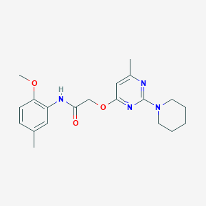 molecular formula C20H26N4O3 B2731603 N-(2-methoxy-5-methylphenyl)-2-((6-methyl-2-(piperidin-1-yl)pyrimidin-4-yl)oxy)acetamide CAS No. 1226437-32-6