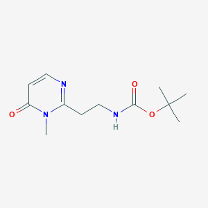 molecular formula C12H19N3O3 B2731648 tert-butylN-[2-(1-methyl-6-oxo-1,6-dihydropyrimidin-2-yl)ethyl]carbamate CAS No. 2309447-59-2