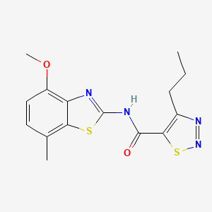 molecular formula C15H16N4O2S2 B2731663 N-(4-methoxy-7-methyl-1,3-benzothiazol-2-yl)-4-propyl-1,2,3-thiadiazole-5-carboxamide CAS No. 1202999-52-7