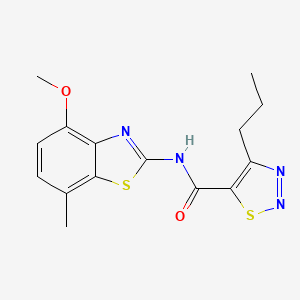 molecular formula C15H16N4O2S2 B2731663 N-(4-methoxy-7-methylbenzo[d]thiazol-2-yl)-4-propyl-1,2,3-thiadiazole-5-carboxamide CAS No. 1202999-52-7