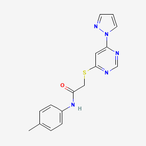 molecular formula C16H15N5OS B2731667 2-((6-(1H-pyrazol-1-yl)pyrimidin-4-yl)thio)-N-(p-tolyl)acetamide CAS No. 1251577-05-5
