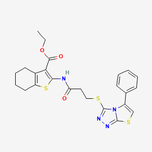 Ethyl 2-(3-((5-phenylthiazolo[2,3-c][1,2,4]triazol-3-yl)thio)propanamido)-4,5,6,7-tetrahydrobenzo[b]thiophene-3-carboxylate