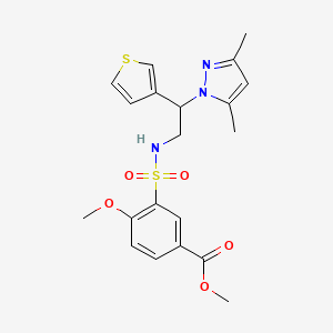methyl 3-(N-(2-(3,5-dimethyl-1H-pyrazol-1-yl)-2-(thiophen-3-yl)ethyl)sulfamoyl)-4-methoxybenzoate