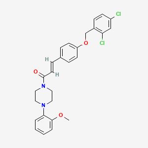 (E)-3-{4-[(2,4-dichlorobenzyl)oxy]phenyl}-1-[4-(2-methoxyphenyl)piperazino]-2-propen-1-one