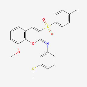8-methoxy-3-(4-methylphenyl)sulfonyl-N-(3-methylsulfanylphenyl)chromen-2-imine