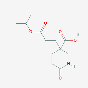 molecular formula C12H19NO5 B2731715 3-(2-Isopropoxycarbonyl-ethyl)-6-oxo-piperidine-3-carboxylic acid 