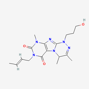 (E)-7-(but-2-en-1-yl)-1-(3-hydroxypropyl)-3,4,9-trimethyl-7,9-dihydro-[1,2,4]triazino[3,4-f]purine-6,8(1H,4H)-dione