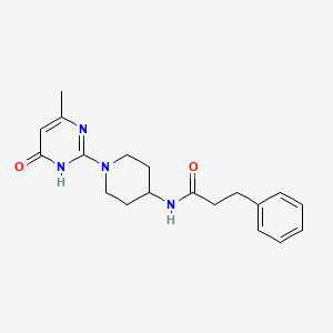 molecular formula C19H24N4O2 B2731732 N-(1-(4-methyl-6-oxo-1,6-dihydropyrimidin-2-yl)piperidin-4-yl)-3-phenylpropanamide CAS No. 1903389-39-8