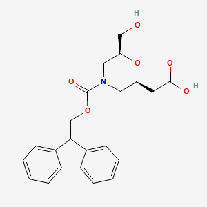 2-[(2S,6S)-4-(9H-Fluoren-9-ylmethoxycarbonyl)-6-(hydroxymethyl)morpholin-2-yl]acetic acid