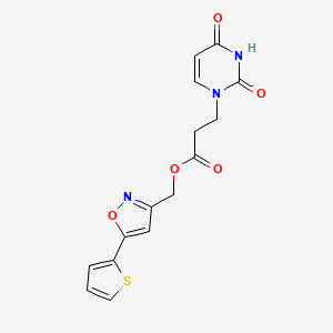 (5-(thiophen-2-yl)isoxazol-3-yl)methyl 3-(2,4-dioxo-3,4-dihydropyrimidin-1(2H)-yl)propanoate