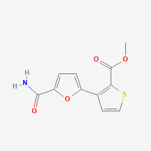 molecular formula C11H9NO4S B2731767 Methyl 3-(5-carbamoylfuran-2-yl)thiophene-2-carboxylate CAS No. 477851-82-4