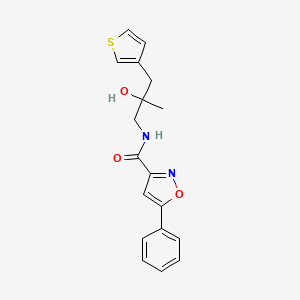 N-[2-hydroxy-2-methyl-3-(thiophen-3-yl)propyl]-5-phenyl-1,2-oxazole-3-carboxamide