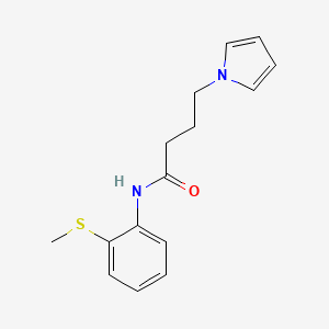 molecular formula C15H18N2OS B2731771 N-(2-(methylthio)phenyl)-4-(1H-pyrrol-1-yl)butanamide CAS No. 1251563-94-6