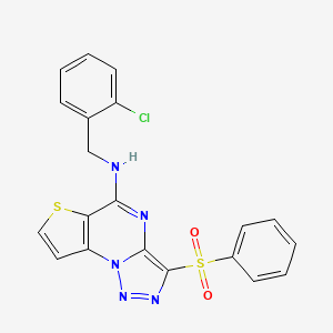 molecular formula C20H14ClN5O2S2 B2731777 N-(2-chlorobenzyl)-3-(phenylsulfonyl)thieno[2,3-e][1,2,3]triazolo[1,5-a]pyrimidin-5-amine CAS No. 892730-03-9