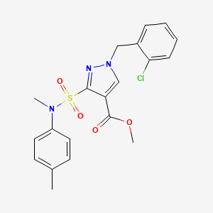 molecular formula C20H20ClN3O4S B2731779 methyl 1-(2-chlorobenzyl)-3-(N-methyl-N-(p-tolyl)sulfamoyl)-1H-pyrazole-4-carboxylate CAS No. 1251550-25-0