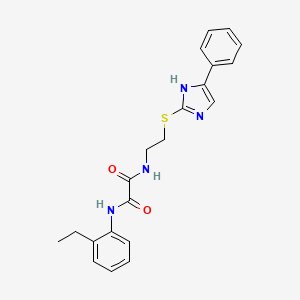 molecular formula C21H22N4O2S B2731780 N1-(2-ethylphenyl)-N2-(2-((4-phenyl-1H-imidazol-2-yl)thio)ethyl)oxalamide CAS No. 897457-32-8