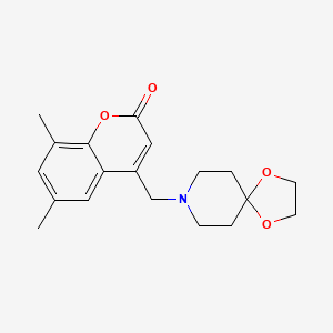 molecular formula C19H23NO4 B2731783 4-(1,4-Dioxa-8-azaspiro[4.5]decan-8-ylmethyl)-6,8-dimethylchromen-2-one CAS No. 859124-54-2