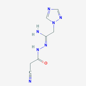 molecular formula C7H9N7O B2731785 2-cyano-N'-[2-(1H-1,2,4-triazol-1-yl)ethanimidoyl]acetohydrazide CAS No. 477852-45-2