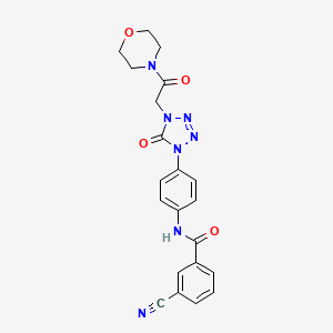 molecular formula C21H19N7O4 B2731789 3-cyano-N-(4-(4-(2-morpholino-2-oxoethyl)-5-oxo-4,5-dihydro-1H-tetrazol-1-yl)phenyl)benzamide CAS No. 1396751-80-6