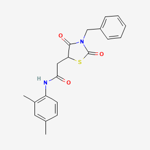 molecular formula C20H20N2O3S B2731793 2-(3-benzyl-2,4-dioxo-1,3-thiazolidin-5-yl)-N-(2,4-dimethylphenyl)acetamide CAS No. 923140-20-9