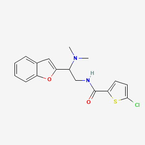 molecular formula C17H17ClN2O2S B2731798 N-[2-(1-benzofuran-2-yl)-2-(dimethylamino)ethyl]-5-chlorothiophene-2-carboxamide CAS No. 2034562-39-3