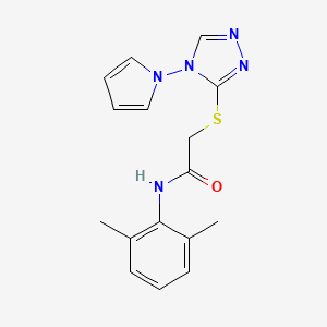molecular formula C16H17N5OS B2731804 N-(2,6-dimethylphenyl)-2-{[4-(1H-pyrrol-1-yl)-4H-1,2,4-triazol-3-yl]sulfanyl}acetamide CAS No. 896285-31-7