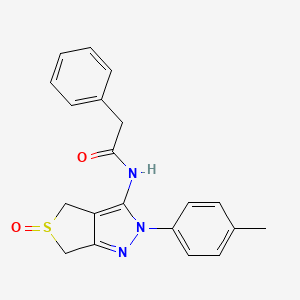 molecular formula C20H19N3O2S B2731844 N-[2-(4-methylphenyl)-5-oxo-2H,4H,6H-5lambda4-thieno[3,4-c]pyrazol-3-yl]-2-phenylacetamide CAS No. 1019099-96-7