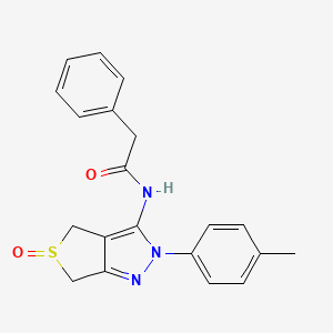 B2731844 N-[2-(4-methylphenyl)-5-oxo-4,6-dihydrothieno[3,4-c]pyrazol-3-yl]-2-phenylacetamide CAS No. 1019099-96-7