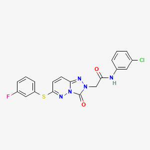 molecular formula C19H13ClFN5O2S B2731856 N-(3-chlorophenyl)-2-{6-[(3-fluorophenyl)sulfanyl]-3-oxo-2H,3H-[1,2,4]triazolo[4,3-b]pyridazin-2-yl}acetamide CAS No. 1115279-55-4
