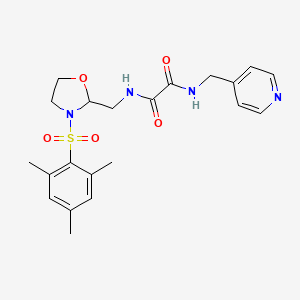 molecular formula C21H26N4O5S B2731897 N1-((3-(mesitylsulfonyl)oxazolidin-2-yl)methyl)-N2-(pyridin-4-ylmethyl)oxalamide CAS No. 868982-84-7