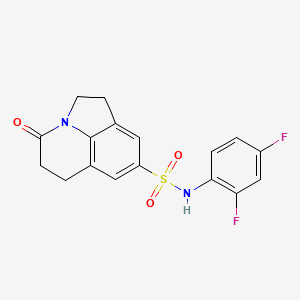 molecular formula C17H14F2N2O3S B2731911 N-(2,4-difluorophenyl)-11-oxo-1-azatricyclo[6.3.1.0^{4,12}]dodeca-4(12),5,7-triene-6-sulfonamide CAS No. 898462-74-3