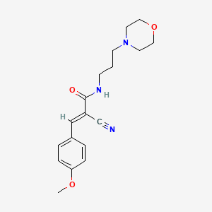molecular formula C18H23N3O3 B2731916 (E)-2-cyano-3-(4-methoxyphenyl)-N-(3-morpholin-4-ylpropyl)prop-2-enamide CAS No. 303226-90-6